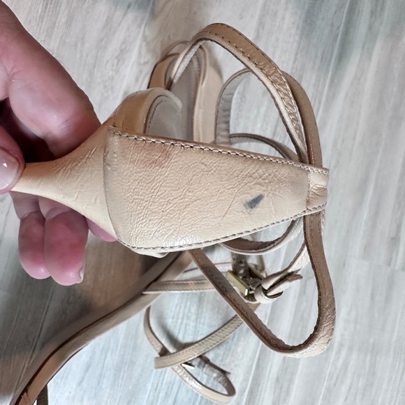 Stuart Weitzman nude leather sandals  double ankle strap 7.5 - Picture 5 of 5